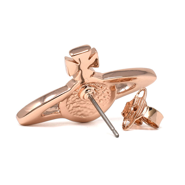 ★Vivienne Westwood★ Vivienne Westwood 62020033 G120 Mini B Mini Bas Relief Earrings in PLATINUM-CRYSTAL-Crystal