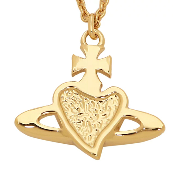 Vivienne Westwood ネックレス DIAMANTE HEART 630203BM-02R654 New Diamante Heart Pendant Necklace in gold-crystal-indian