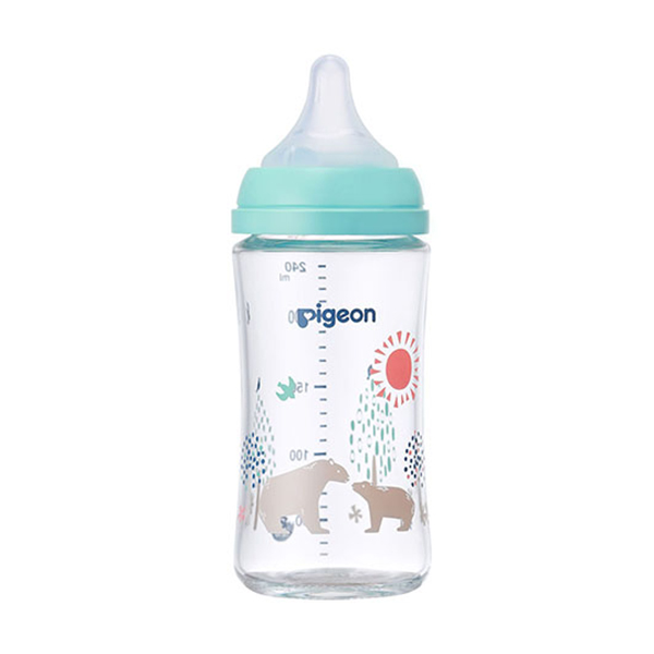 Pigeon natural and realistic newborn baby glass bottle 240